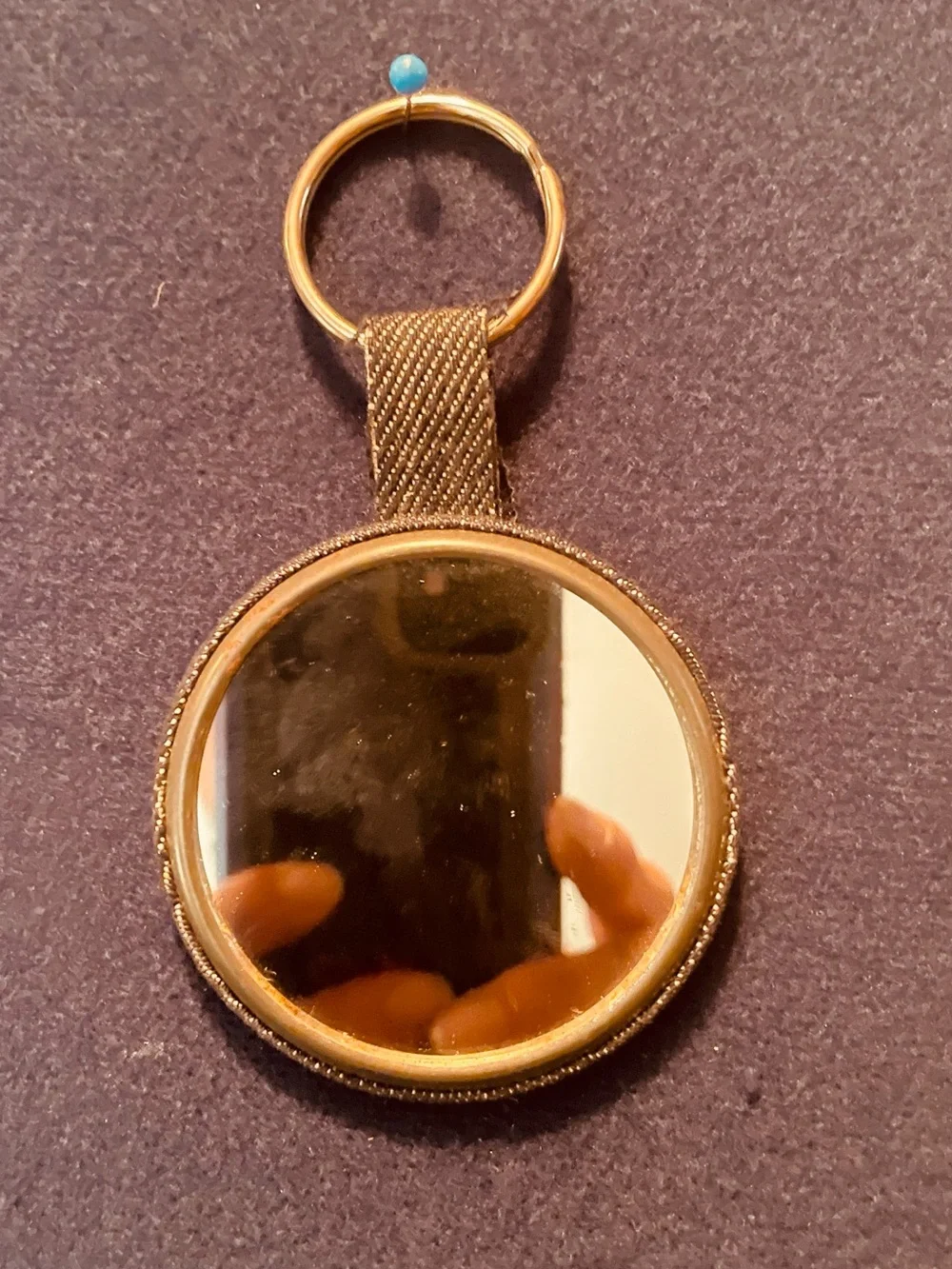 Red Apple Patch Key Ring and Mirror.